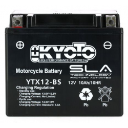 KYOTO - Batterie Moto 12V Sans Entretien Prête à l'Emploi - Gtx12-Bs - Sla Agm - L150mm W87mm H130mm