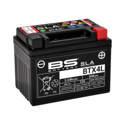 BS BATTERY - Batterie Moto 12V Sans Entretien activée usine Activée Usine BTX4L SLA - 3Ah - L71Mm W114Mm H86Mm