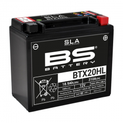 BS BATTERY - Batterie Moto 12V Sans Entretien activée usine BTX20HL SLA - 18,9Ah -  L87Mm W175Mm H155Mm