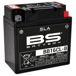 BS BATTERY - Batterie Moto 12V Sans Entretien activée usine BB16CL-B SLA -19Ah -L100Mm W175Mm H175Mm