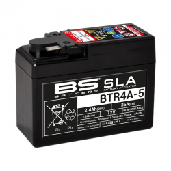 BS BATTERY - Batterie Moto 12V Sans Entretien activée usine BTR4A-5 SLA - 2,4Ah - L48Mm W113Mm H85Mm