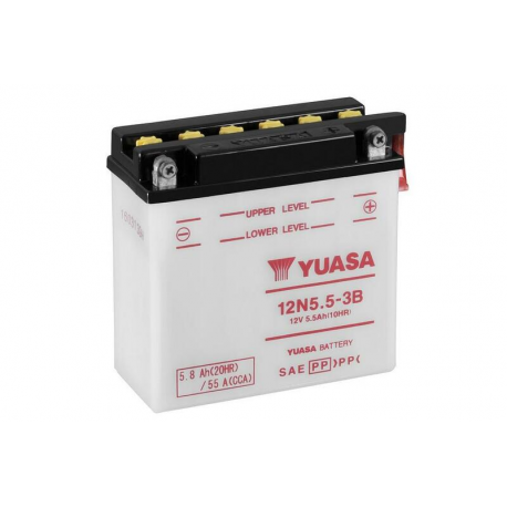 YUASA - Batterie Moto 12V Avec Entretien 12N5.5-3B / 12N5 5-3B / 12N553B