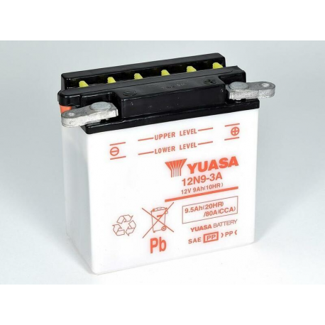 YUASA - Batterie Moto 12V Sans Entretien 12N9-3A