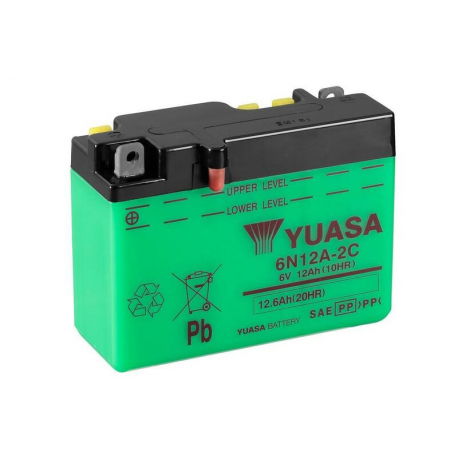 YUASA - Batterie Moto 6V Avec Entretien 6N12A-2C/B54-6