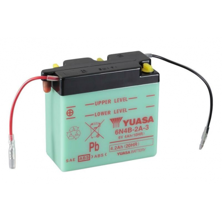 YUASA - Batterie Moto 6V Avec Entretien 6N4B-2A-3