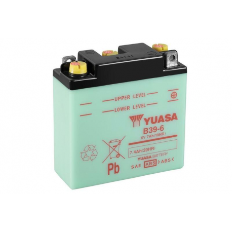 YUASA - Batterie Moto 6V Avec Entretien B39-6