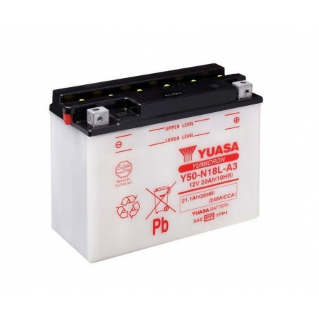 YUASA - Batterie Moto 12V Avec Entretien Y50-N18L-A3