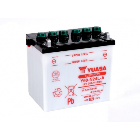 YUASA - Batterie Moto 12V Avec Entretien Y60-N24L-A