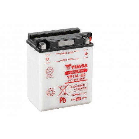 YUASA - Batterie Moto 12V Avec Entretien Yb14L-B2 / Yb14Lb2