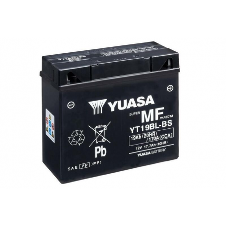 DESTOCKAGE - YUASA - Batterie Moto 12V Sans Entretien Yt19Bl-Bs