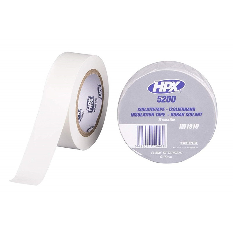 HPX - Ruban adhésif isolant blanc 19mm x 10m