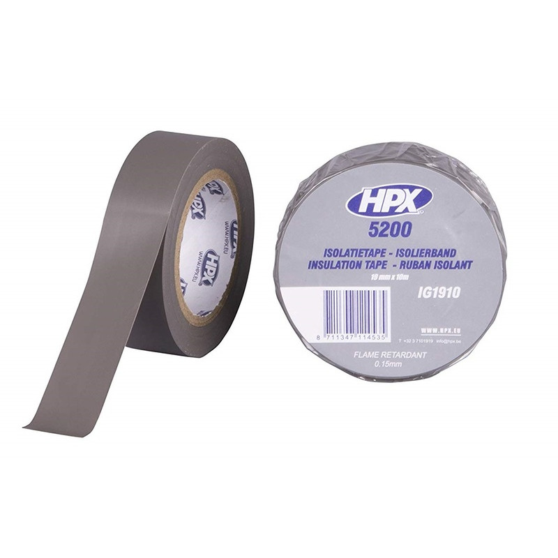 HPX - Ruban adhésif isolant gris 19mm x 10m
