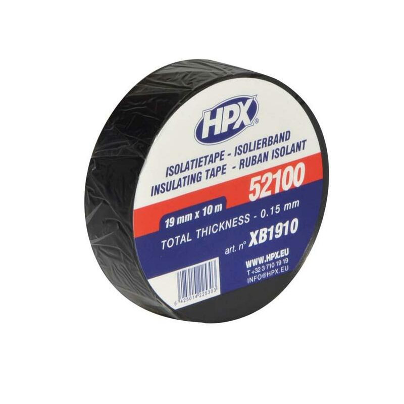 HPX - Ruban adhésif isolant noir 19mm x 10m