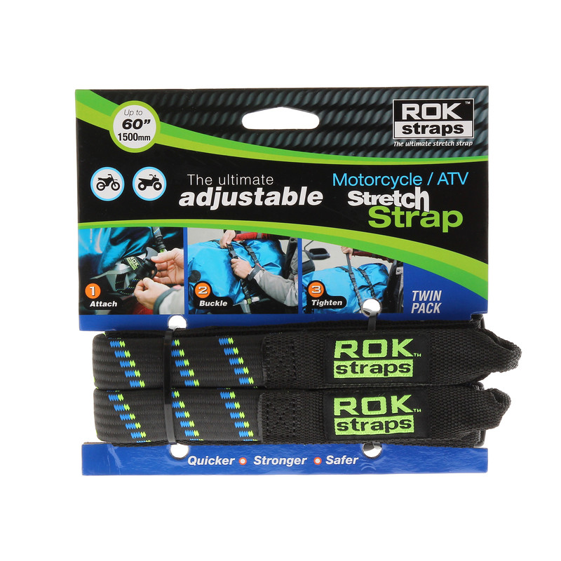 ROK STRAPS - Sangle Rok Stretch Réglable Noir/Bleu/Vert