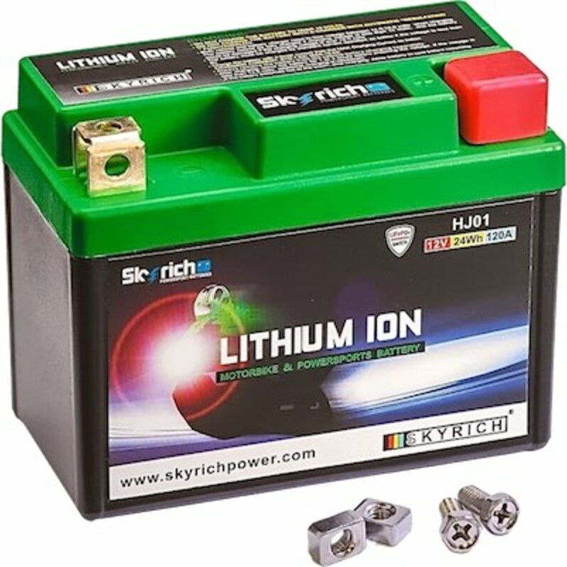 SKYRICH - Batterie Moto 12V Lithium Ion HJ01 Sans Entretien - Dim.107 x 56 x 85mm