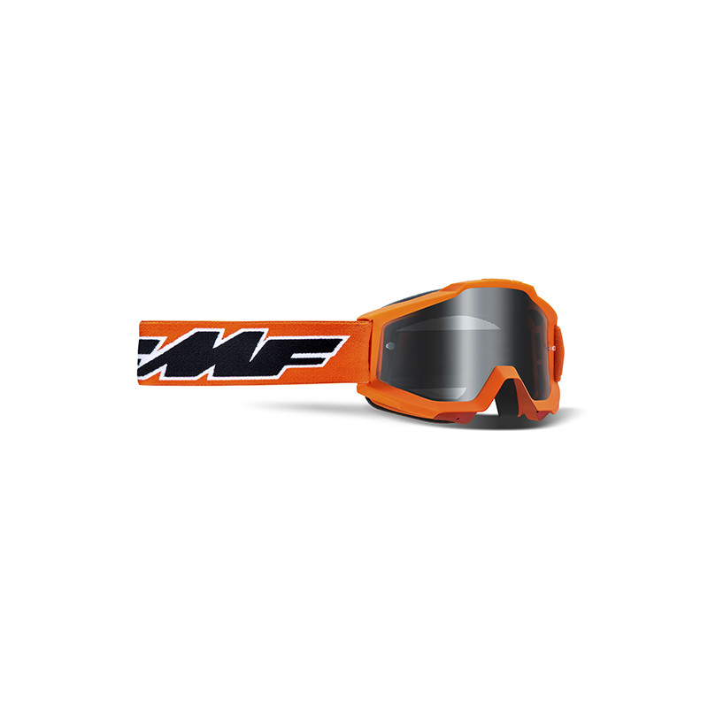 FMF - Masque Moto Powerbomb Enfant Rocket Orange - Écran Argent Miroir