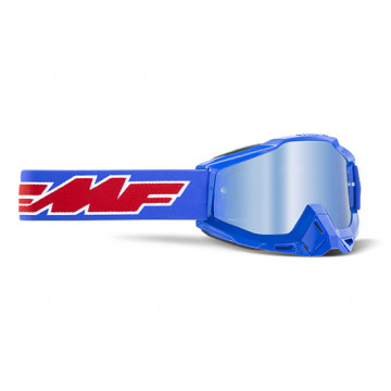 FMF - Masque Moto Powerbomb Rocket Blue - Écran Bleu Miroir