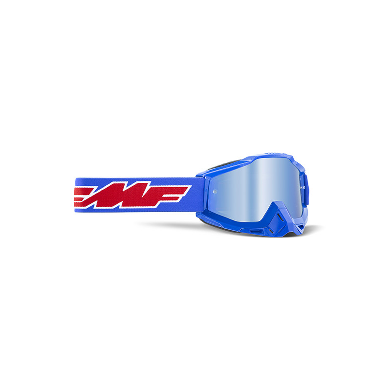FMF - Masque Moto Powerbomb Rocket Blue - Écran Bleu Miroir
