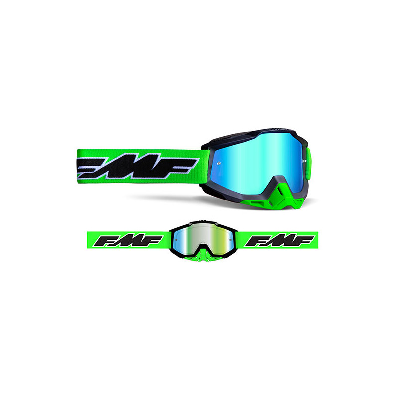 FMF - Masque Moto Powerbomb Rocket Lime - Mirror Green Lens