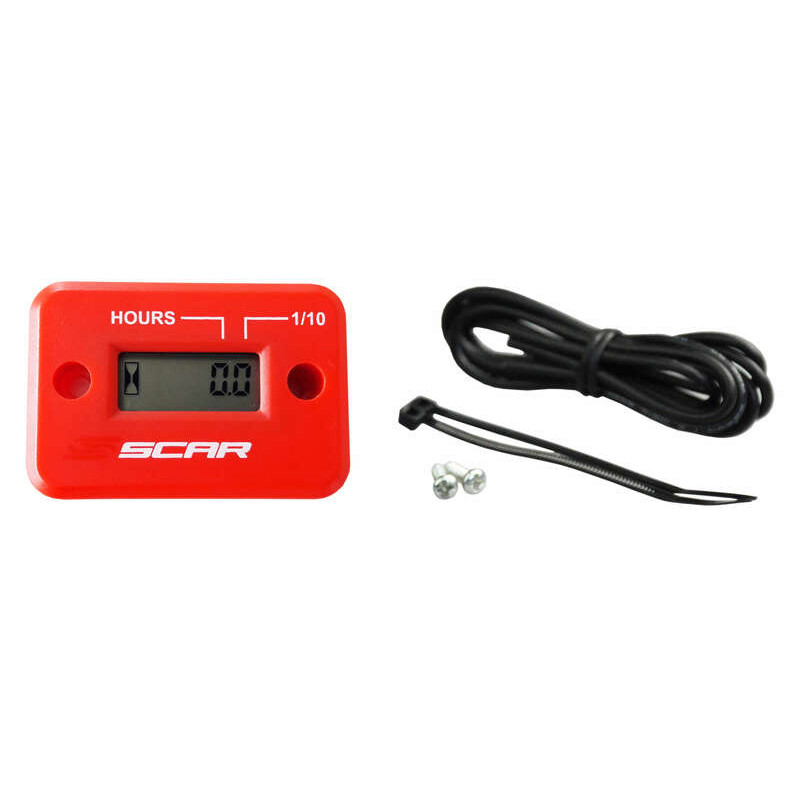 SCAR - Compteur d'heures filaire avec Velcro rouge