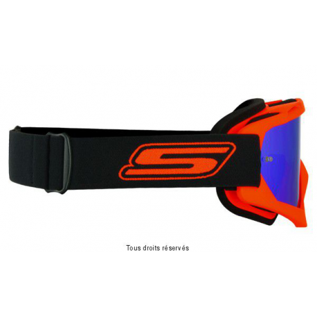S-LINE - Masque Moto Cross ECO Orange Bleu Iridium Taille Unique 