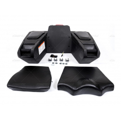 KIMPEX - Coffre quad arrière 92L DELUXE noir avec assise, feu stop intégré et fermetures à locquets