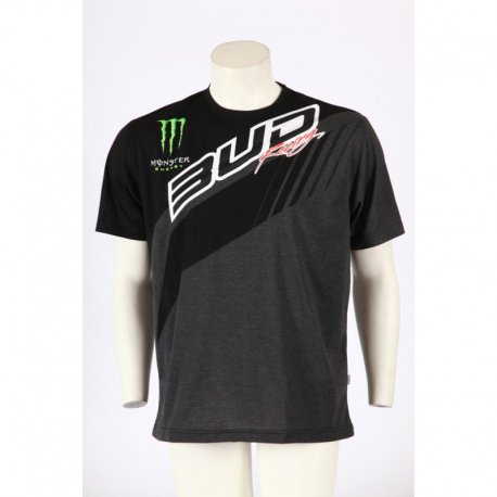Tee shirt Team Bud Racing Monster Energy 2017 Noir Anthracite chiné