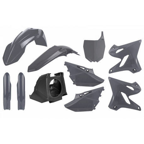 POLISPORT - Kit plastique Mx Restyle gris nardo compatible Yamaha 125 250 YZ 02-20
